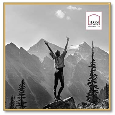 HAES DECO Bilderrahmen/Wandrahmen/Fotohalterung aus Kunststoff, Easy Frame, goldfarben, 50 x 50 cm – EF18G