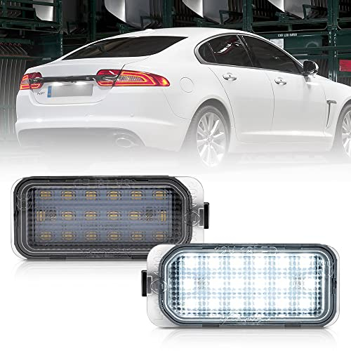 njssjd LED-Kennzeichenbeleuchtung kompatibel mit Ford Fiesta Focus S-Max Grand C-Max Mondeo Kuga Galaxy Jaguar XJ XF 2 Stück weiße