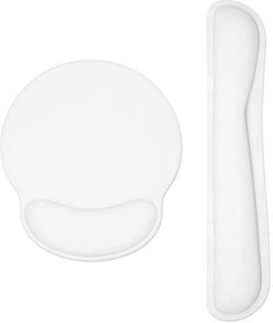 Dapesuom Keyboard Wrist Rest and Mouse Pad Set, Memory Foam Wrist Pads with Non Slip Base, Ergonomic Design for Easy Typing & Pain Relief, Ivory White