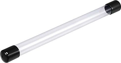 sourcing map Clear Storage Tube 23x25mm Small Plastic Round Tubing with Caps Rigid Bottle Container 300mm/12 Inch for Item Stored