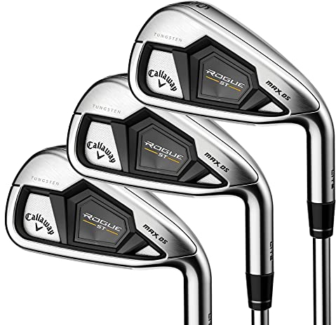 Callaway Golf Rogue ST Max OS Lite Iron Set (Right Hand, Graphite Shaft, Regular Flex, 5 Iron - PW, SW, Set of 7 Clubs)