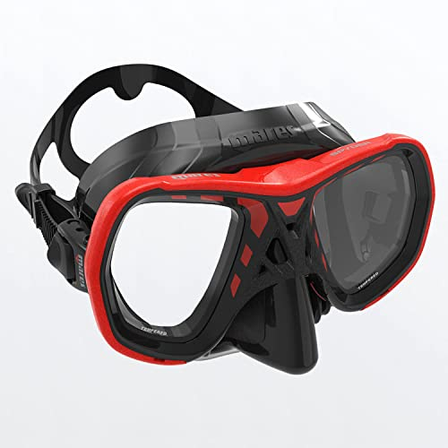 Mares Spyder, Tauchmaske, Erwachsene, Einheitsgröße, Schwarz/Rot