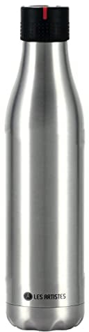 LES ARTISTES Paris A-2230 Bottle'Up, Thermos 750 ml, Bouteille isotherme, Gourde isotherme sans BPA, Réutilisable, Garde au chaud 12h et au froid 24h, Acier Inoxydable, Design Stainless Steel