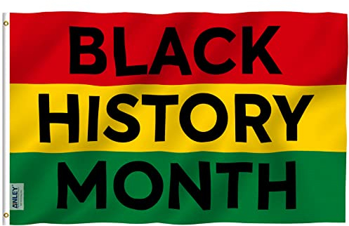 Anley Fly Breeze 3 x 5 Fuß Black History Month Flagge – lebendige Farbe und lichtbeständig – Kopfzeile aus Segeltuch und doppelt genäht – Afroamerikaner-Flaggen, Polyester mit Messingösen, 3 x 5 Ft
