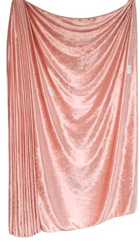 Crushed Velvet Stretch Material | Soft Furnishing, Craft Velour & Dressmaking Fabric | Same Day Dispatch | Sold By The Metre | By Tia Knight Q156 (Peach Melba)