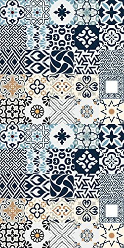 Tenvinilo | Alfombra Azulejos Vinílica | Alfombras Vinílicas | Decoración | Hogar | Lavables | Antideslizantes | Ecológicas | Medidas Personalizadas (40 x 80 cm, Azulejos Multicolor)
