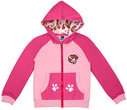 PAW PATROL Mädchen Jacke, Skye Pullover Zipper Hoody, Kapuzenpullover für Kinder