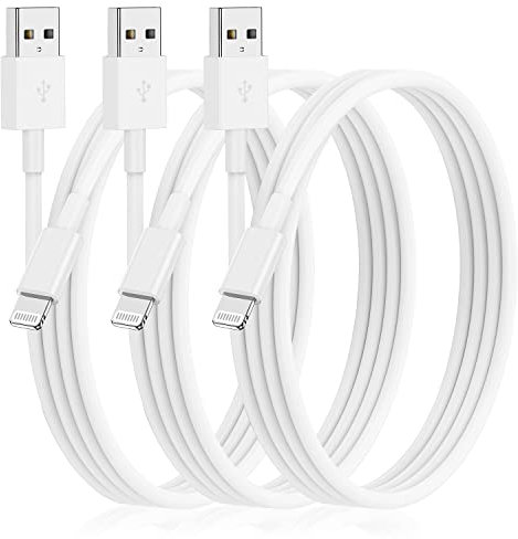 Paquete de 3 para Cable de Carga Largo de iPhone [Certificado por Apple MFi], Cables de Cargador de iPhone Apple Lightning a USB de 2M para iPhone 14/13/12 Pro MAX/Mini/iPhone SE
