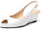 Elashe Damen Pumps Keilabsatz Peep-Toes Mid Heels Slingback Schuhe Weiß EU42