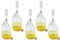 WYSKONT Enghals Ballonflasche mit Schraubverschluss, Schutzkorb, Luftschleuse und Stopfen für die Weinherstellung, Gärung, Getränkeaufbewahrung, aus transparentem Glas, 5 Stück x 5 l
