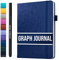 Scribbles That Matter - Carnet de notes graphique - A5 Cahier Notebook - 200 pages (5,75 x 8,25) Couverture rigide végétalienne - Quadrillé carré papier épais de 120 gsm - Bleu marine
