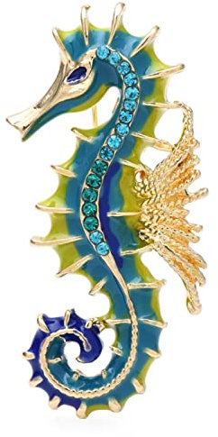 MAYIYAHO Émail Hippocampe Broches pour Femmes Hommes Nouveau Design Hippocampe Animal fête Bureau Broche Broche Cadeaux
