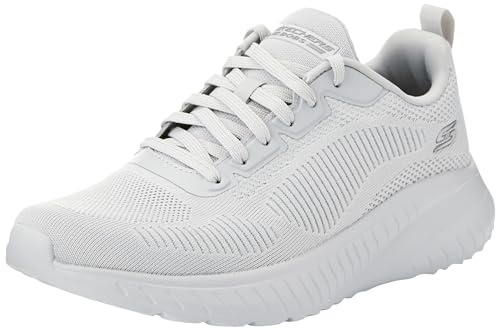 Skechers Men's BOBS Squad Chaos Prism Bold Trainers, Light Grey Engineered Knit, 42 EU