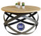 Lumarc Firenze, Couchtisch Rund aus Massivholz Eiche und Stahl Handgefertigt, Wohnzimmertisch, Coffee Table, Schwarz, 65x40 cm, Langlebig & Stilvoll