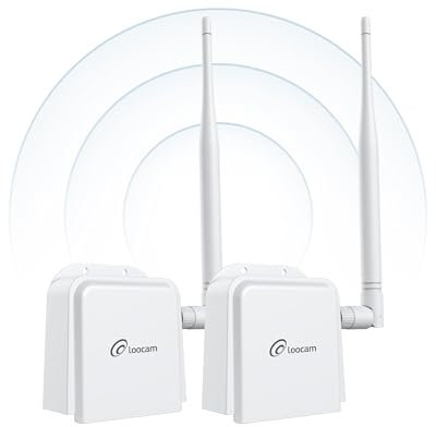 Loocam Wireless Bridge Point to Point Outdoor, 900MHz WiFi Bridge with 2000 feet Long Range Transmission Distance, WiFi HaLow with Ethernet Port