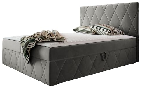 Mirjan24 Boxspringbett Simoti mit 2 Bettkästen, Polsterbett mit Bonell-Matratze und Topper, Bett, Polsterkopfteil, Doppelbett, Bettgestell, Amerikanisches Continentalbett (Magic Ve. 2217, 160x200cm)