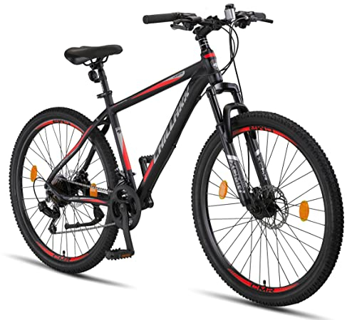 Chillaxx Bike Legend Aluminium 24, 26, 27,5 und 29 Zoll Mountainbike MTB Fahrrad für Jungen Mädchen Herren und Damen 21 Shimano Gang Schaltung Herrenrad Damenrad (27,5 Zoll,Grau Disc-Bremse)