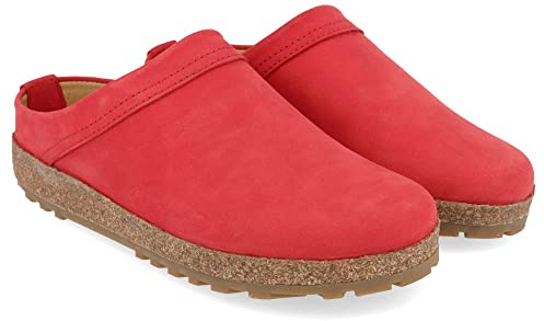 HAFLINGER Malmö Eleganter Clog aus Leder mit Gummisohle und Kork Latex Fußbett