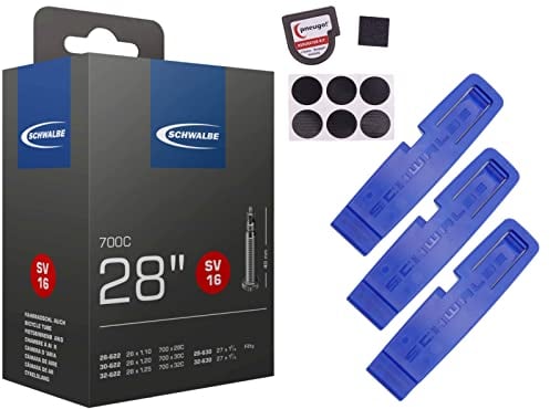 1x Fahrradschlauch Schwalbe 28 Zoll Sclaverand 28-622/32-630 +Reifenheber
