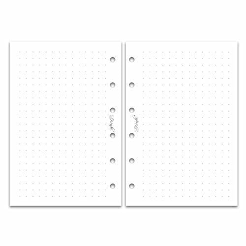 SinnWunder® 50 Blatt Pocket (8.5 x 12,5 cm) Premium Notiz-Papier punktkariert (dotted) - Für 6-Ringplaner