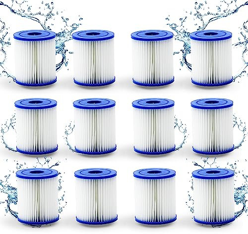 HAFIX® Poolfilter Pool Filter für Whirlpool Pool Gr. I. Filterkartuschen Filter Kartuschenfilter für Poolpumpe Typ E. Filterkartusche für Swimmingpool. Papierfilter Cartridge Wasserfilter Pool 12 Stk.