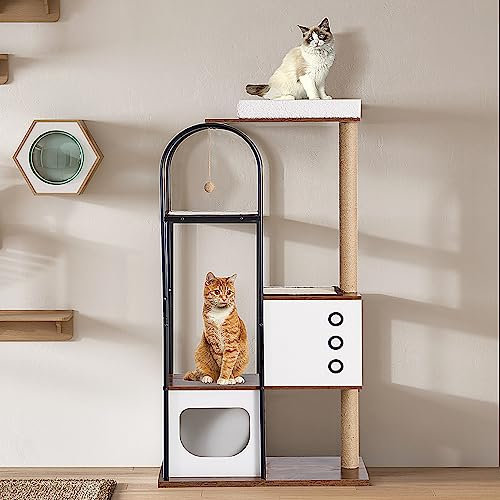 SogesHome Rascador para gatos, camas para gatos, con plataforma grande, XXL, altura 152 cm