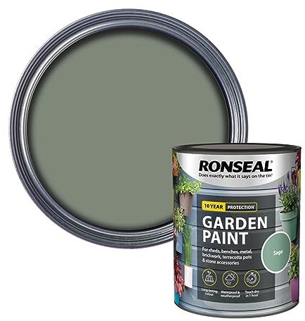 SAVING HUB Fence Paint Garden Shed Paint 750ml - Exterior Wood Paints Tin Waterproof, Weatherproof Paints - For Benches, Metal, Brickwork, Terracotta Pots, Stones Tin (Sage)