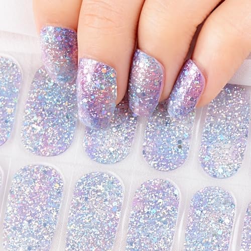 22 Stk Gel Nagellack Aufkleber Nagelfolien Selbstklebend für UV Lampe Nagelaufkleber Art Nail Full Wraps Gelnailsticker DIY für Weihnachten Damen Mädchen Nagelkunst Maniküre Nageldesign (A)