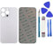 Hinteres Glas Ersatz für iPhone 14 Pro Max hinteres Glas mit Reparatur-Werkzeug-Kit und Reparatur-Kit, Silber