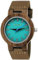 Holzwerk Germany Handgefertigte Designer Damen-Uhr Öko Natur Holz-Uhr Leder Armband-Uhr Analog Klassisch Quarz-Uhr in Blau Türkis Braun