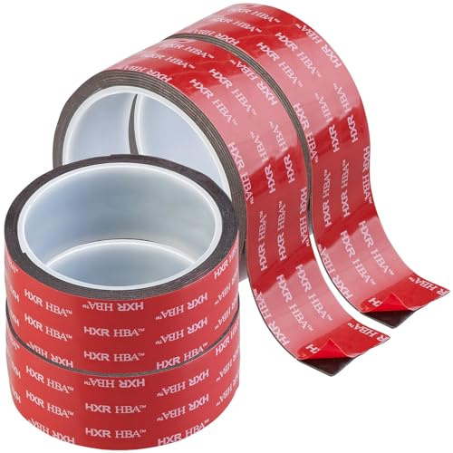 AGT Acrylat-Klebeband: 4er-Set Industrie Acryl Doppel-Klebebänder, 5cm x 3m, 55 kg pro Meter (Reparatur-Klebeband wasserfest, Doppelklebeband extra stark, Selbstklebende Fliesen)