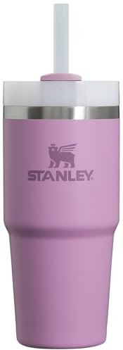 STANLEY Quencher H2.0 FlowState Gobelet isotherme en acier inoxydable avec couvercle et paille pour eau, thé glacé ou café, smoothie et plus encore, lilas, 414 ml