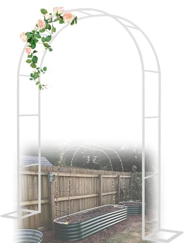 Arcade De Rosier De Taille Personnalisable, Treillis D'arche De Jardin, Pergola En Métal Arcade De Jardin Extérieure En Acier Pour Décoration De Mariage, Plantes Grimpantes, Fête, Blanc/vert/noir/or(C