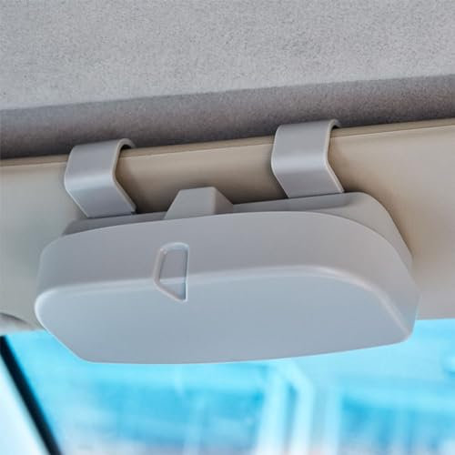 OTYKPXNV Auto Brillenhalter Sonnenblende Brillenetui Für V-W Polo V GTI 2012-2017, Universal Automotive Schutzbox Clip Brillen Dekorative Accessoires,A/Grey