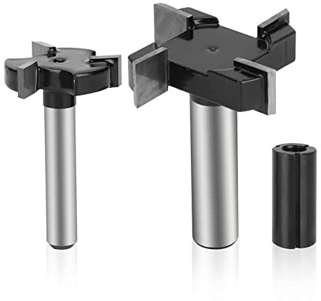 Yueqing Zhongji CNC Spoilboard Surfacing Router Bits 1/4 inch Shank 1inch Cutting Diameter plus 1/2 inch Shank 2inch Cutting Diameter Slab Flattening Router Bit Planer Perfectly forSurfacing
