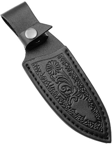 KANGQL Real Leather Knife Cover, Convenient Kitchen Tool Storage Bag Stylish Leather Knife Storage Case Practical Leather Sheath Belt Scabbard Pocket, Black