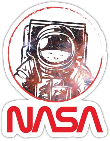 NASA Logo Und Astronaut Im Galaxie-Design Sticker Aufkleber