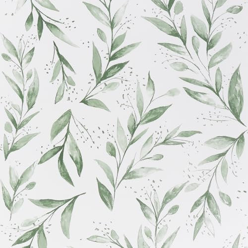 Arthome Peel and Stick Wallpaper Self Adhesive Willow Leaf Contact Paper,44cmx3m Modern Wall Paper Removable Waterproof Wallpaper Decorative Vinyl for Room and Furniture Decoration