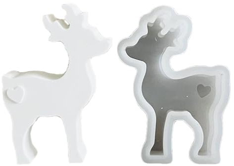 Walopola Silikonform Weihnachten Elch, Silikonform Elch Gießform Weihnachten, Weihnachten Elch Kerzenformen zum Gießen, Gießformen Silikon Silikonform Elch für Weihnachten Kerze, Handwerk