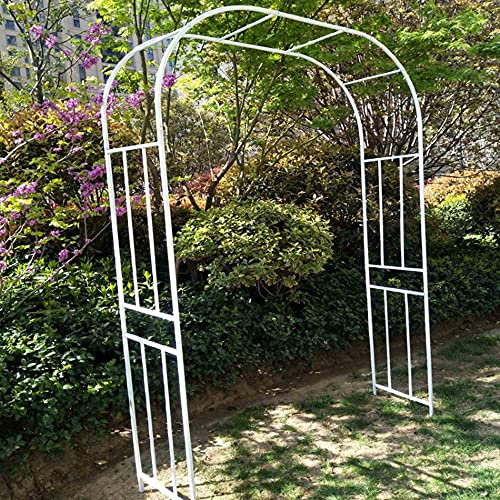 dsmsdre Arcos De Jardín, Soportes De Flores Arqueados De Hierro Forjado para Jardín, Utilizados para Plantas Trepadoras, Pabellones De Rosas, Bodas Al Aire Libre, Fiestas De Cum,White-150cm
