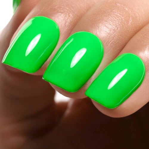 Ozzeal Neon Gel Polish,15ML Neon Green Gel Nail Polish Bright Spring Summer Soak off LED UV Gel Nail Polish Art Starter Manicure Salon DIY Nail Gel Polish