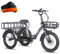 Fafrees F20 Mate E Bike Dreirad Erwachsene 48V [ Offiziell ] E-Bike Klapprad 20 Zoll Damen Herren (18.2AH Akku mit Vordere Lastenkorb+große hintere Lastenkorb, Grau)