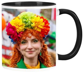 Generisch Personalisierte Zaubertasse mit Foto | 325 ml Magic Mug | Farbwechseltasse: Foto wird durch Heißgetränk sichtbar | Geschenk für Frauen & Männer (Schwarz)