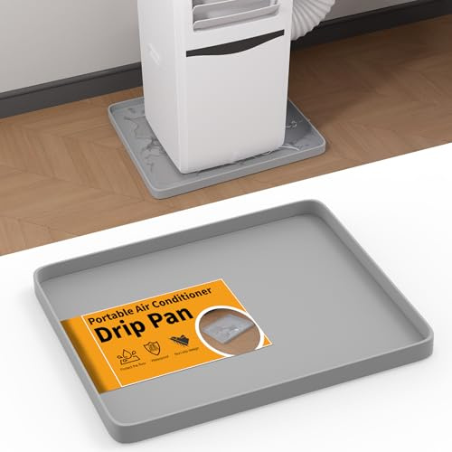 LBG Products Portable Air Conditioner Drip Tray Condensate Drip Pans for 5000-14000 BTU Portable AC Units,Portable AC Drip Pan Catch & Prevent Spills or Leaks from Air Conditioners (Grey)