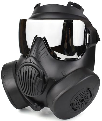 M50 Gasmaske Vollgesichtsbrille giftige Totenkopf-Gasmaske Cosplay Halloween Kleidung Zubehör keine Gasschutzfunktion (schwarz verchromte Linse)