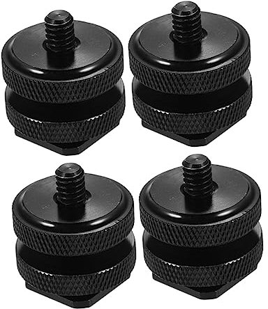BELLIFFY 4pcs Hot Shoe Mount Adapter Dual Screw for Camera Accessories for Connecting TTL Cables Wireless Flash Triggers