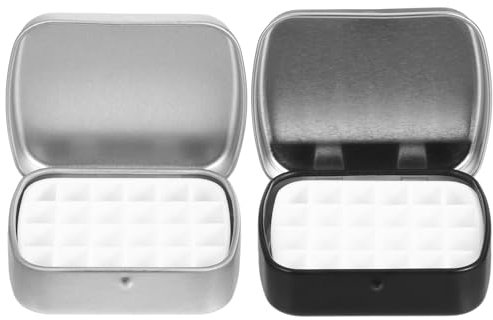 SEWOART 2stücke Aquarell Palette Mit Fächern Portable Metallbox Mit Deckel Leere Wasserfarben-aufbewahrung Kompakt Und Leicht Für Reisen Und Outdoor-skizzen