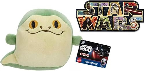 STAR WARS Cuutopia Plüsch-Spielzeug, 12,7 cm, abgerundetes weiches Kissen, Puppe, inspiriert mit Bonus-Aufkleber (Jabba die Hütte)