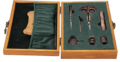 Vintage Edelstahl Stickerei Schere Set - Ideales Nähkit für Kunsthandwerk, Stricken und Stickprojekte (antike Bronze)