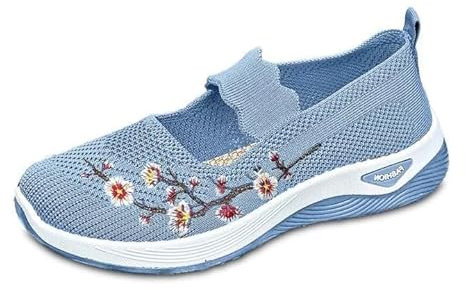 Scarpe Donna Estive,Scarpe Ortopediche Donna Senza Lacci Sneakers Morbide Comode Ginnastica Sandali Traspiranti Estive Sportive Sandali Leggere Antiscivolo Camminare (Blu,42)